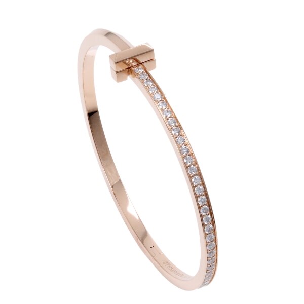 TIFFANY & Co. ティファニー T ワン ナロー ヒンジ バングル ローズゴールド（ピンクゴールド） ダイヤモンド136 61 68315786