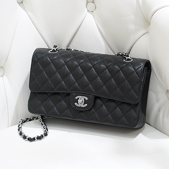 シャネル クラシックハンドバッグ マトラッセ25 ブラック シルバー金具 A01112 Y01588 C3906