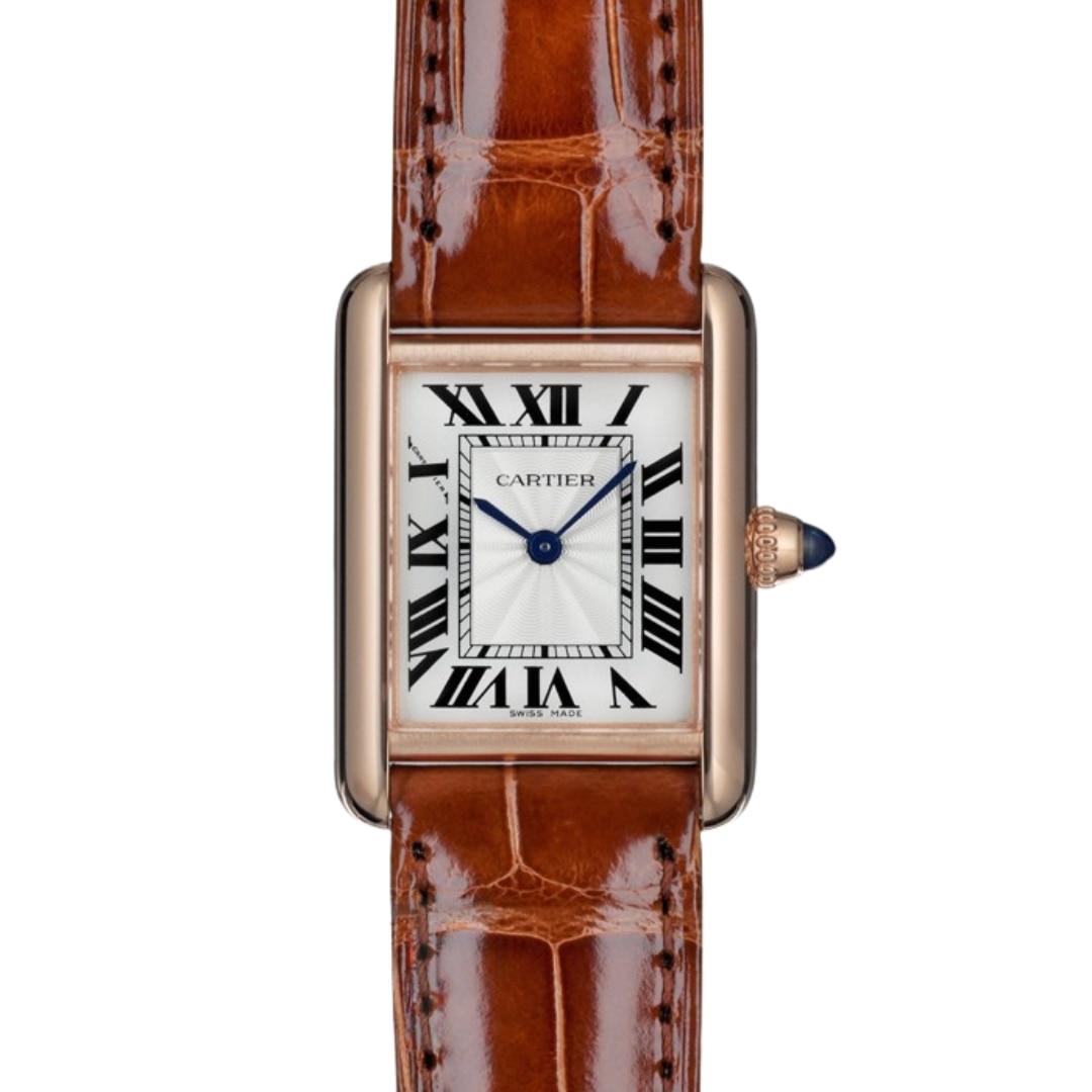 CARTIER タンク ルイ カルティエ SM シルバー PG 革 WGTA0010