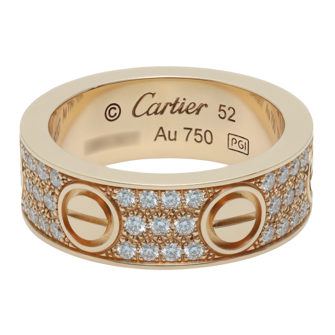 CARTIER ラブ リング クラシックモデル ピンクゴールド パヴェダイヤモンド 12号 B4087600
