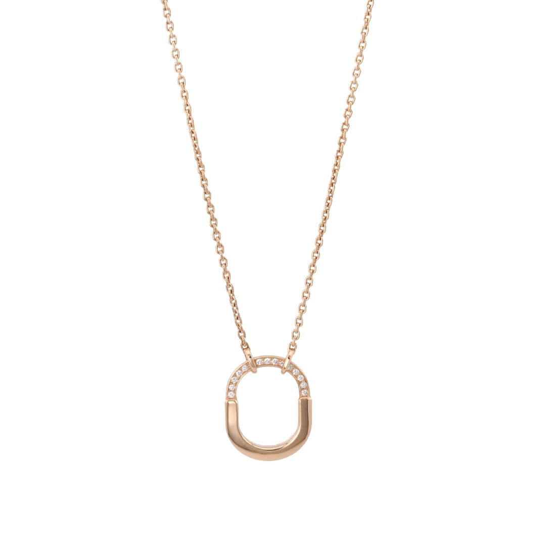 TIFFANY & Co. ロック スモールペンダント ネックレス ローズゴールド ダイヤモンド 74365752