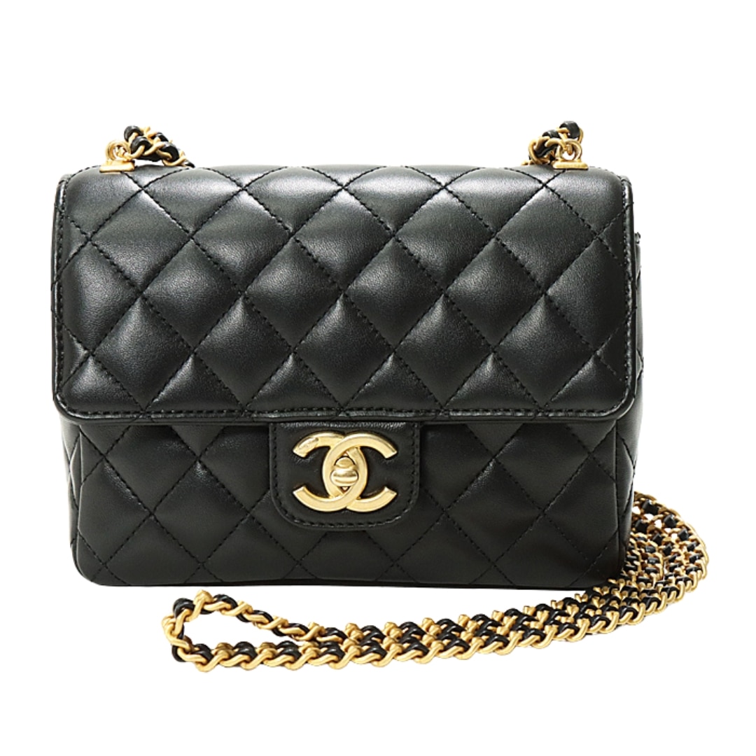 CHANEL シャネル ミニマトラッセ ラムスキン チェーンショルダーバッグ ゴールド金具