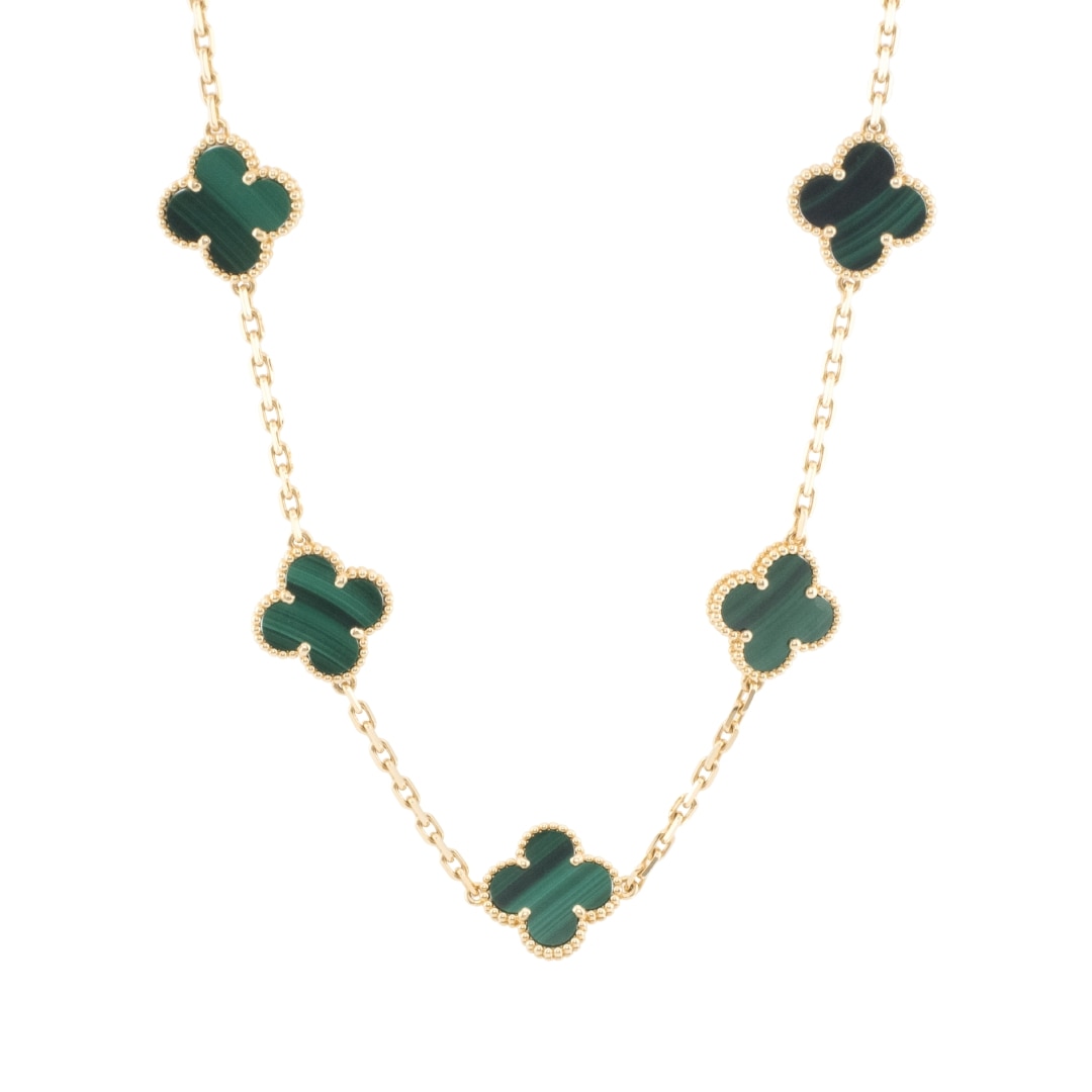 Van Cleef & Arpels アルハンブラ ネックレス 10モチーフ イエローゴールド マラカイト VCARO3QJ00