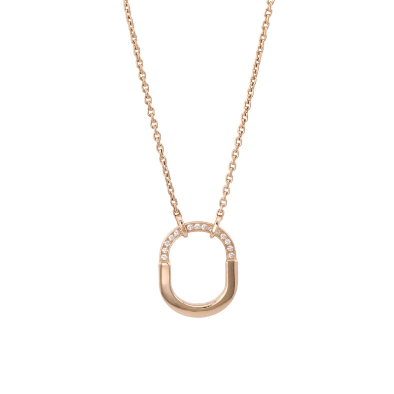 TIFFANY & Co. ティファニー ロック スモールペンダント ネックレス ローズゴールド ダイヤモンド 74365752