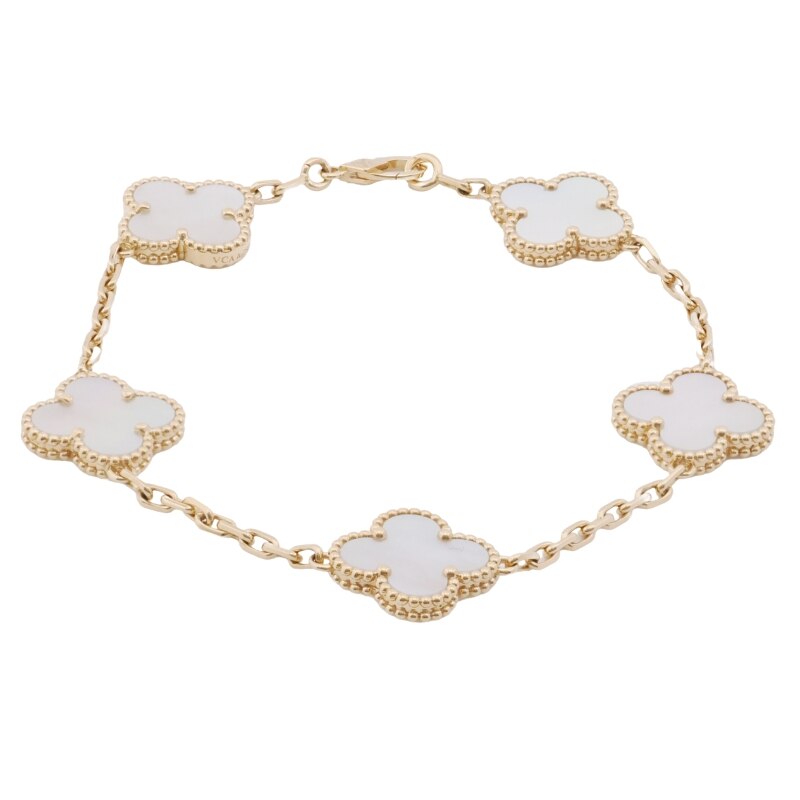 Van Cleef & Arpels ヴァン クリーフ&アーペル アルハンブラ ヴィンテージ アルハンブラ ブレスレット 5モチーフ マザーオブパール イエローゴールド VCARA41800