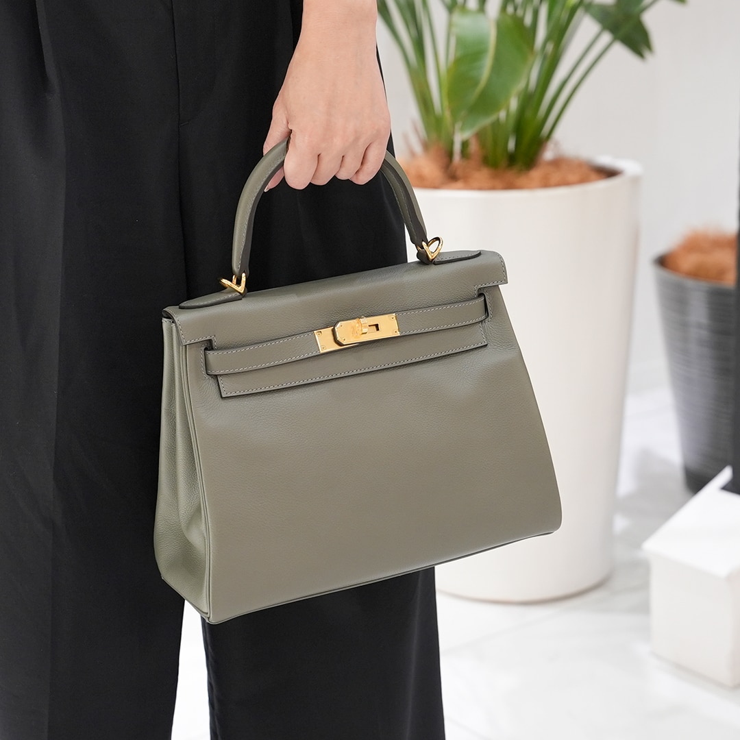 HERMES エルメス ケリー 28 内縫い エバーカラー グリメイヤー ゴールド金具