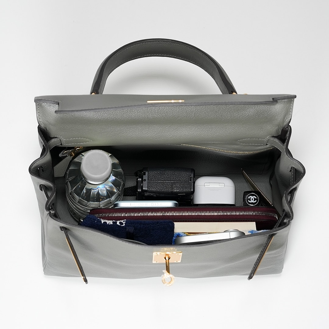 HERMES エルメス ケリー 28 内縫い エバーカラー グリメイヤー ゴールド金具