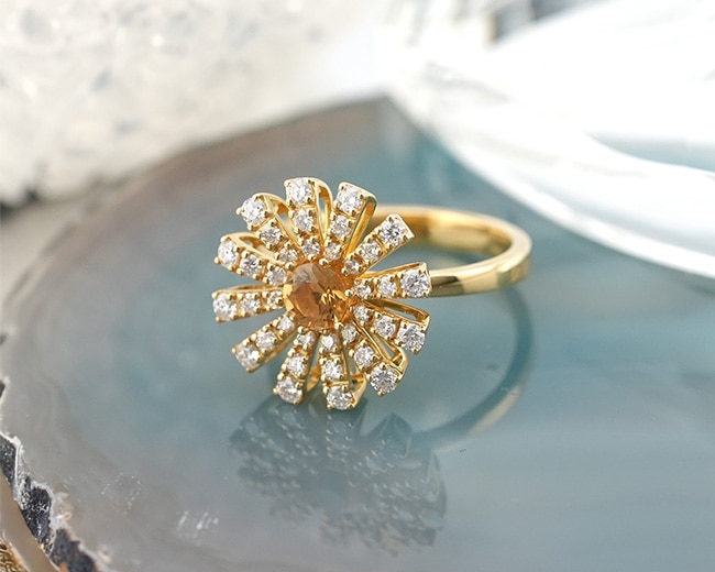 Damiani ダミアーニ マルゲリータ リング イエローゴールド ダイヤモンド シトリン 20072770