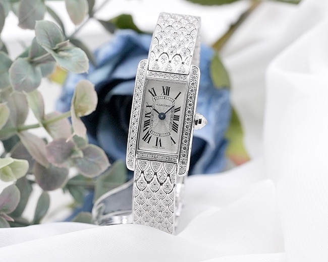 CARTIER カルティエ タンク アメリカン ミニ フルダイヤ HPI00724 ホワイトゴールド