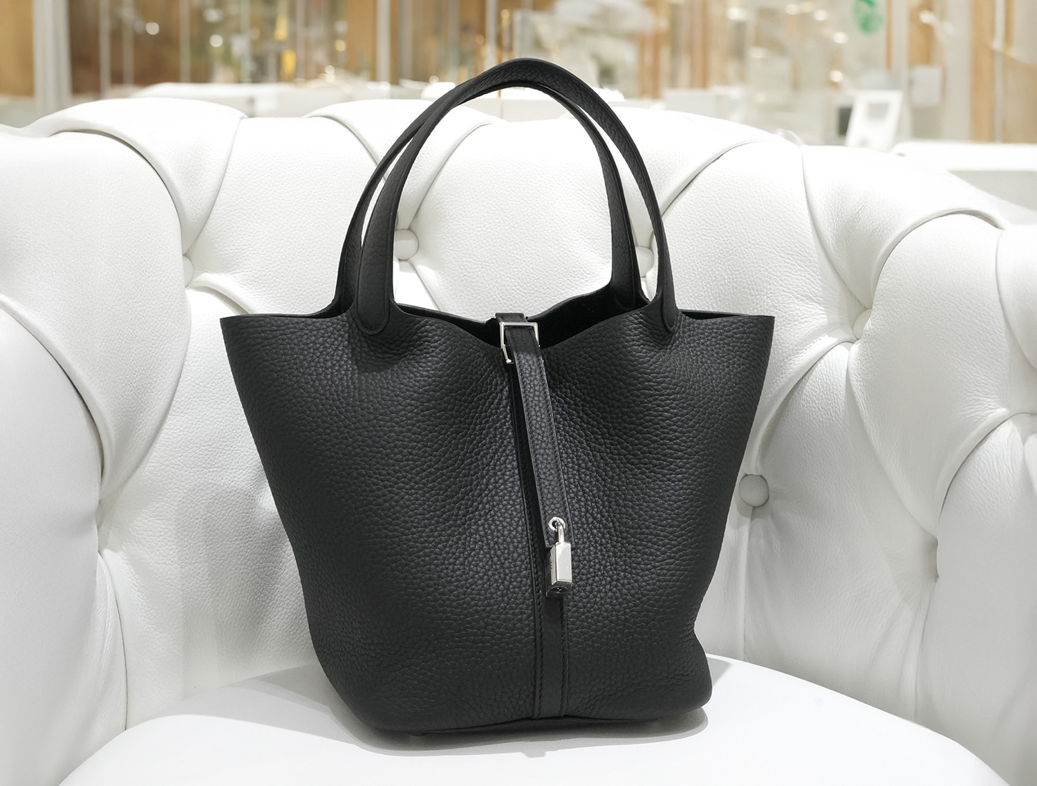 HERMES エルメス ピコタン ロック MM トリヨンクレマンス ノワール シルバー金具