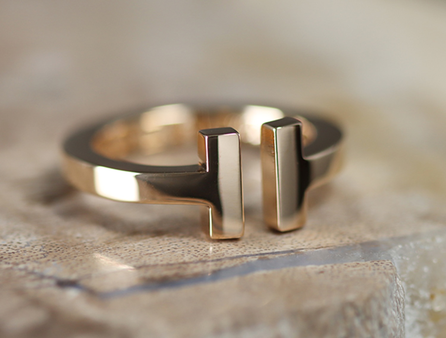 TIFFANY & Co. ティファニー ティファニーT スクエアリング 18K ローズゴールド 9号