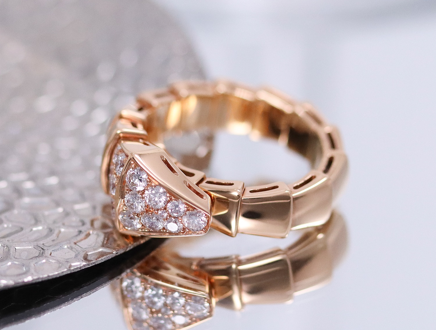 BVLGARI ブルガリ セルペンティ セルペンティ ヴァイパー リング ピンクゴールド ダイヤモンド AN855318(345206)