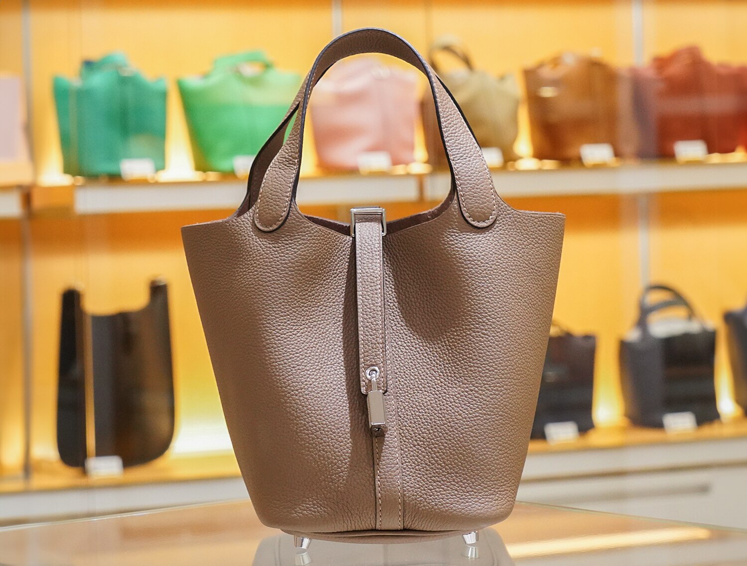 HERMES エルメス ピコタン PM トリヨンモーリス ベージュドゥワイマール シルバー金具