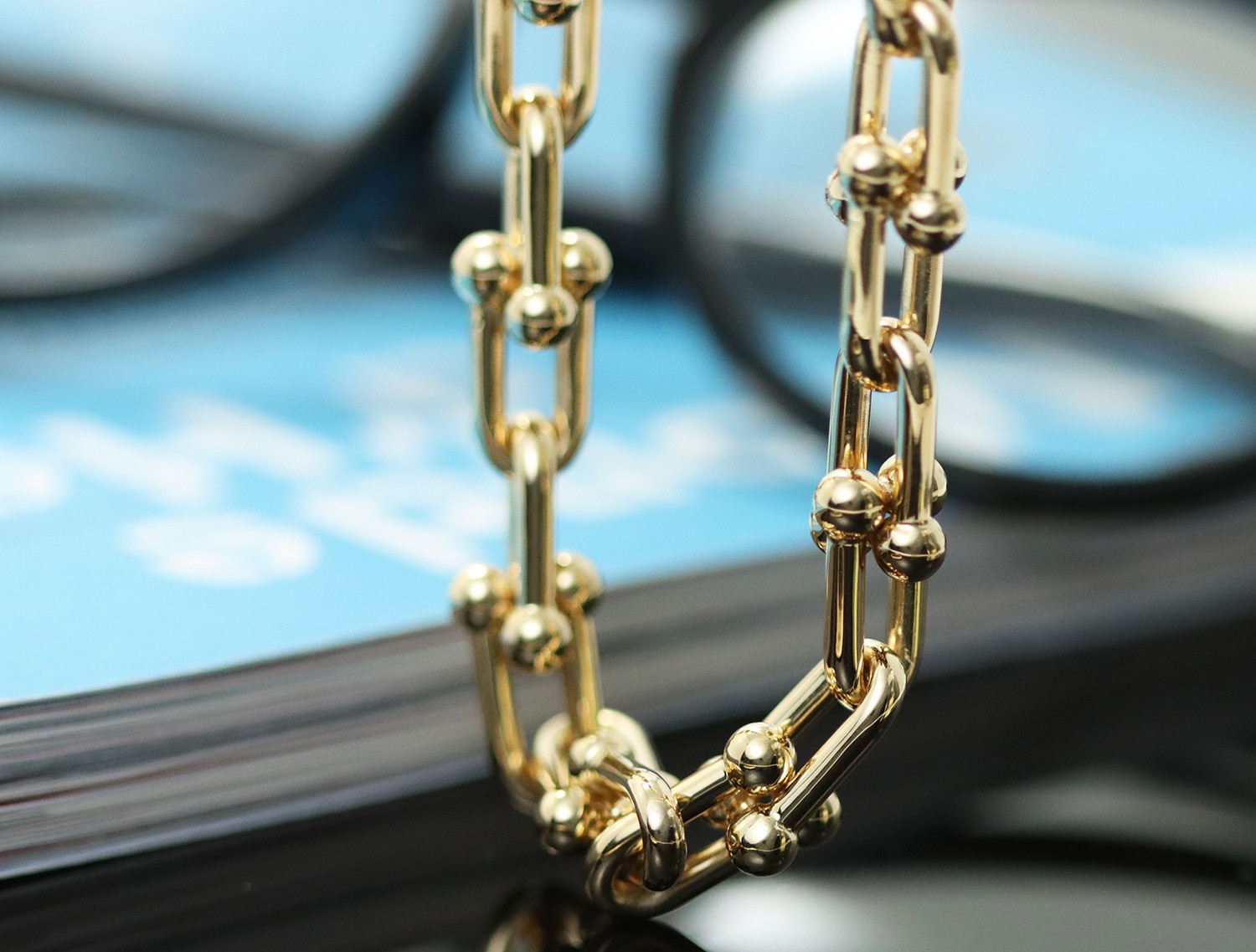 TIFFANY & Co. ティファニー ハードウェア ミディアム リンク ネックレス イエローゴールド 70751127/70751119