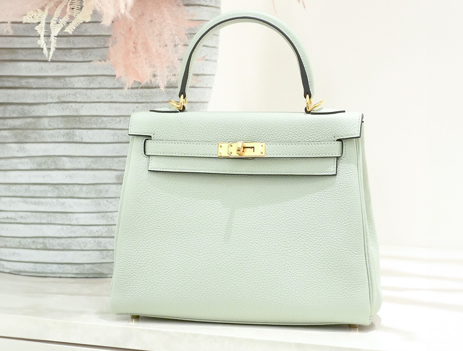 HERMES エルメス ケリー 25 内縫い トゴ ヴェールフィズ ゴールド金具