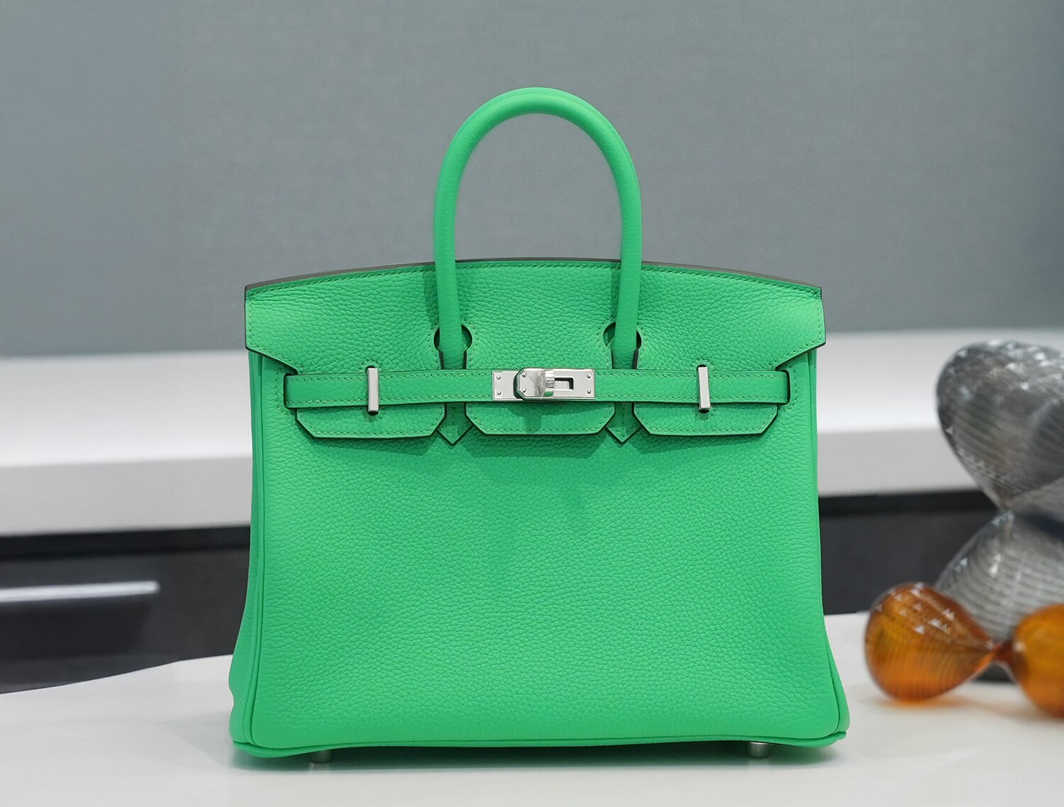 HERMES エルメス バーキン 25 トゴ ヴェールコミック シルバー金具