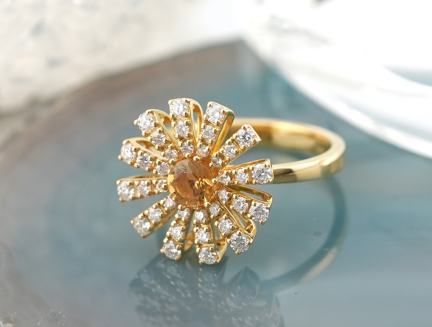Damiani ダミアーニ マルゲリータ リング イエローゴールド ダイヤモンド シトリン 20072770