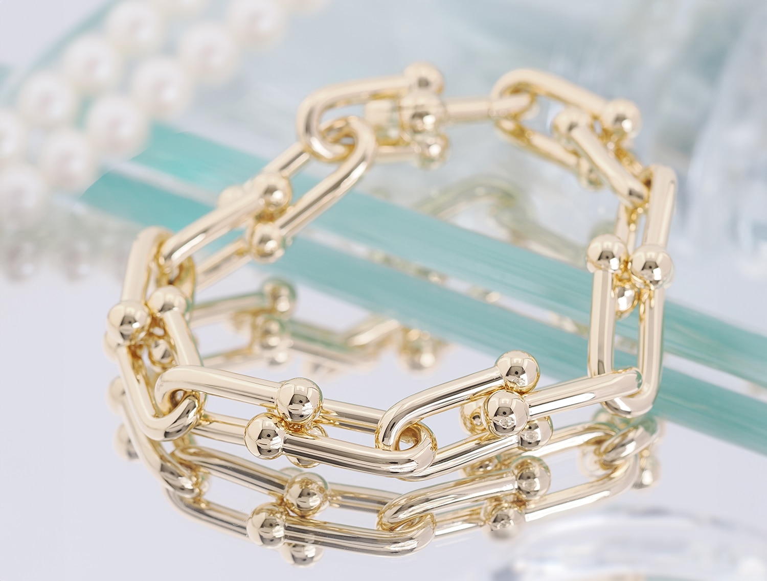 TIFFANY & Co. ティファニー ハードウェア ラージリンク ブレスレット イエローゴールド ラージ 60153070