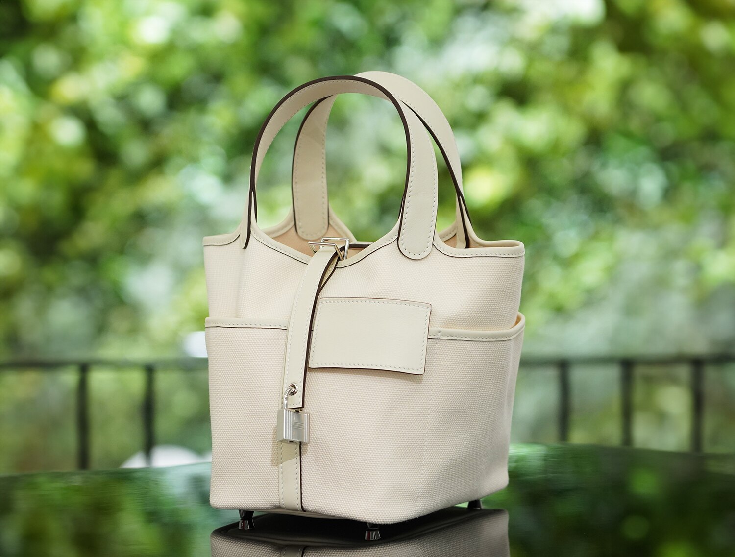 HERMES エルメス ピコタン カーゴPM トワルアッシュ スイフト ナタ シルバー金具