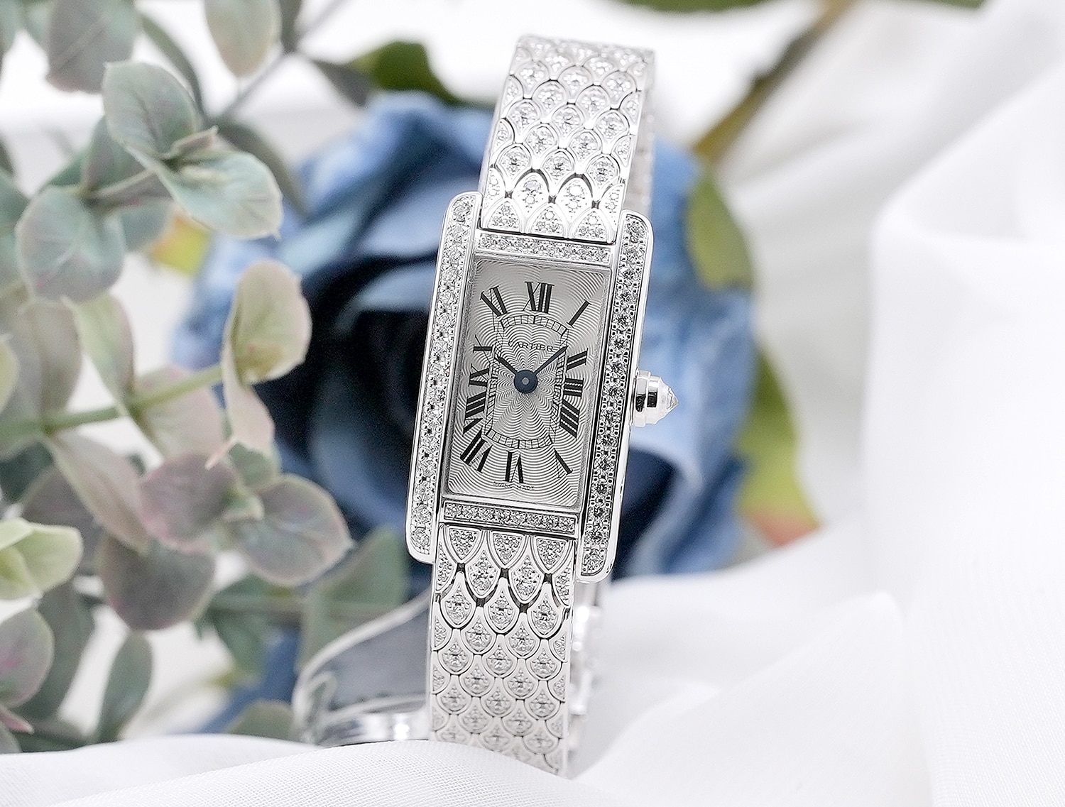 CARTIER カルティエ タンク アメリカン ミニ フルダイヤ HPI00724 ホワイトゴールド