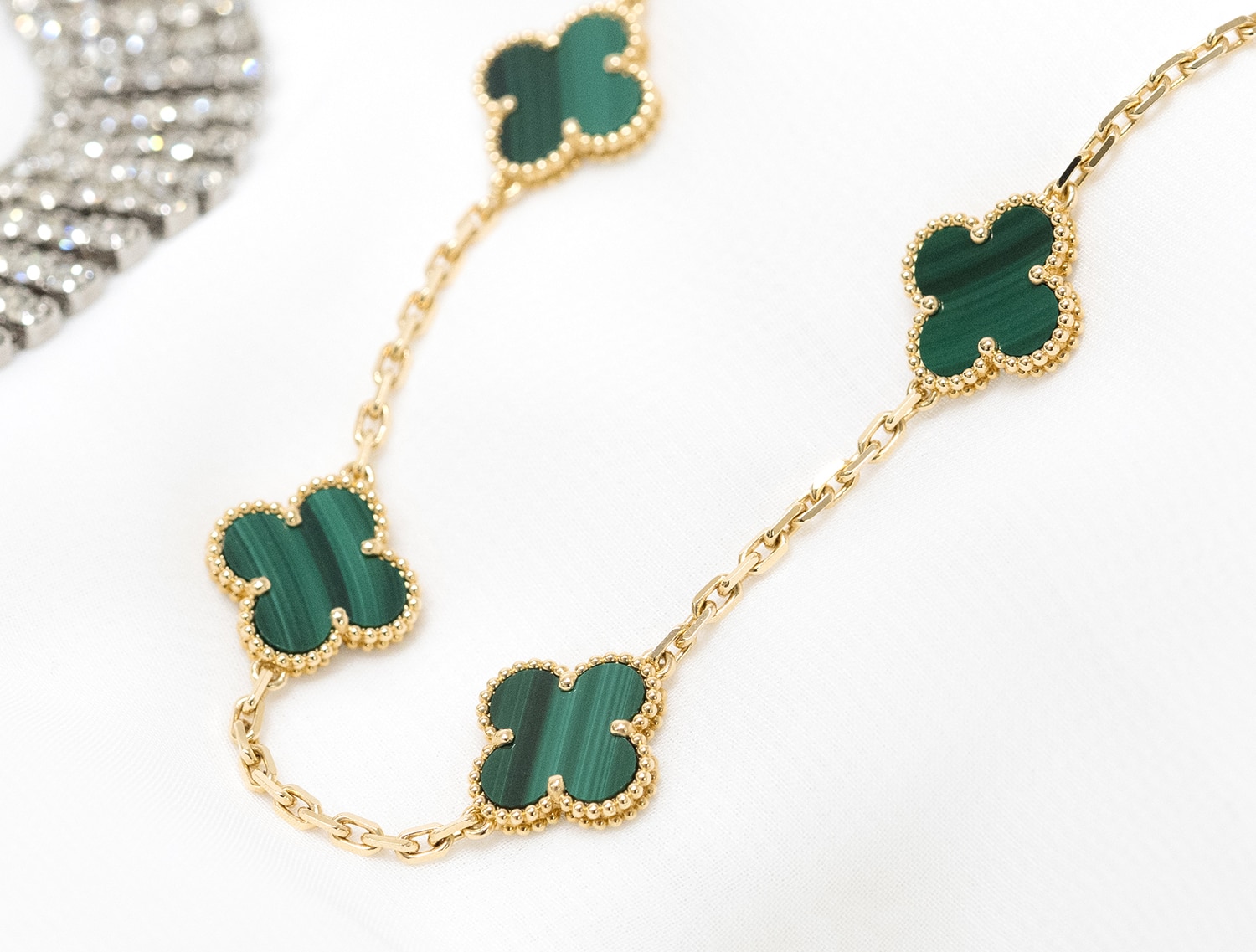Van Cleef & Arpels ヴァン クリーフ&アーペル ヴィンテージ アルハンブラ ネックレス 10モチーフ イエローゴールド マラカイト VCARO3QJ00