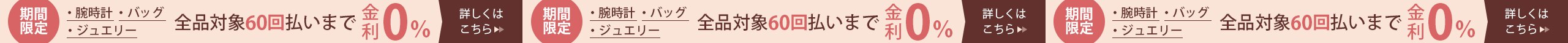 期間限定で60回払いまで金利0％