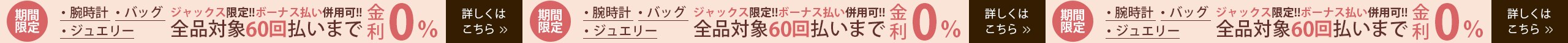 期間限定で60回払いまで金利0％