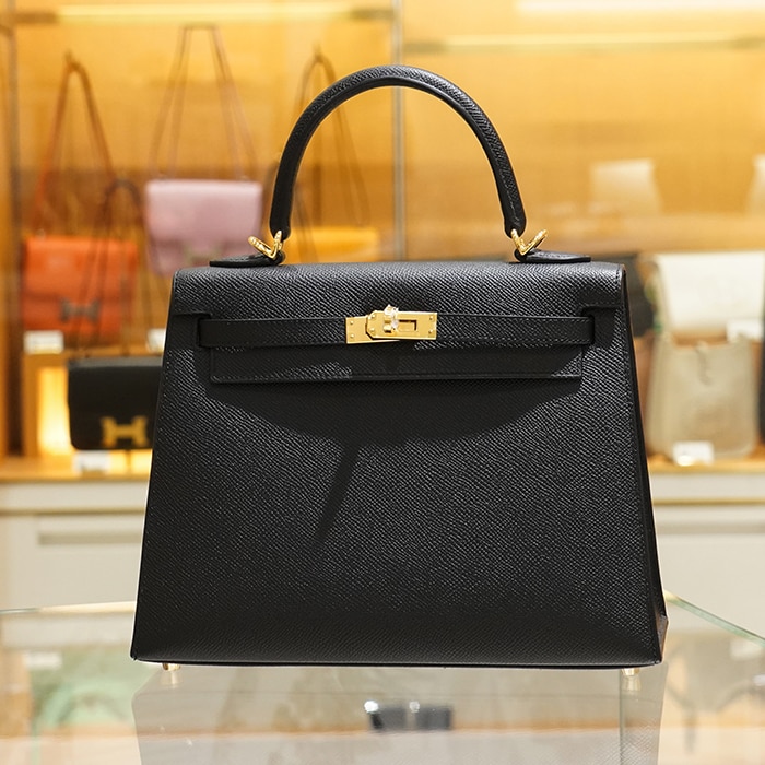 HERMES KELLY25 エルメス　ケリー25 外縫い ブラック