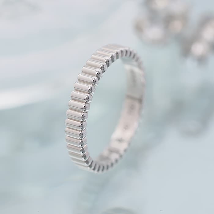 BOUCHERON　ブシュロン キャトル グログラン リング スモール ホワイトゴールド 10号 JAL01170 2