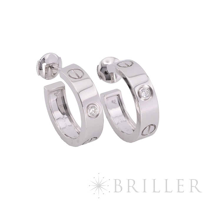 CARTIER カルティエ ラブ フープ ピアス クラシックモデル ダイヤモンド ホワイトゴールド B8022800 11