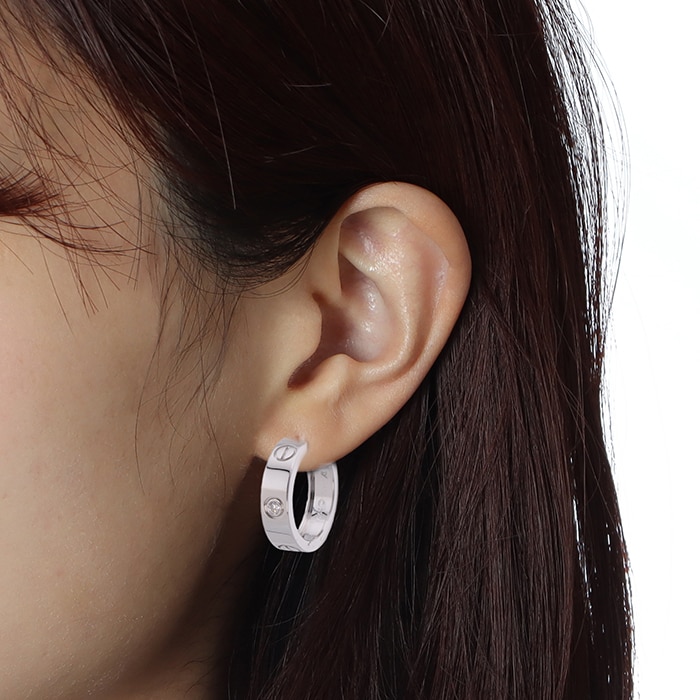 CARTIER カルティエ ラブ フープ ピアス クラシックモデル ダイヤモンド ホワイトゴールド B8022800 13