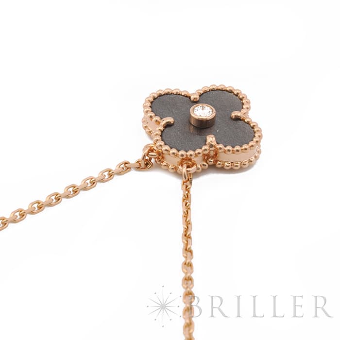 Van Cleef & Arpels ヴァン クリーフ&アーペル アルハンブラ ヴィンテージアルハンブラ ペンダント ネックレス 2023年ホリデー限定 ピンクゴールド シルバーオブシディアン ダイヤモンド VCARP9T000 8