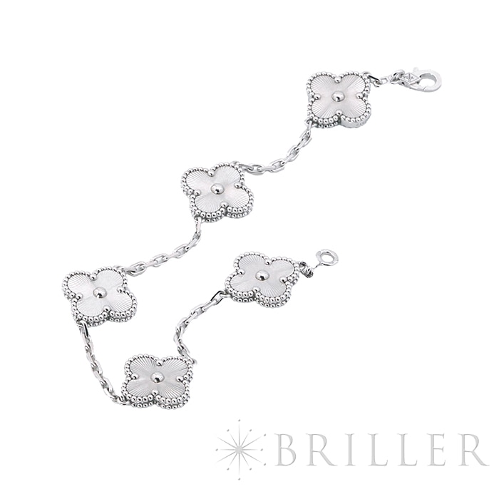 Van Cleef & Arpels ヴァン クリーフ&アーペル アルハンブラ ヴィンテージ アルハンブラ ブレスレット 5モチーフ ホワイトゴールド ギョーシェ VCARP9XE00 12