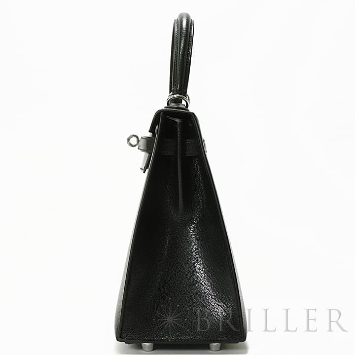 HERMES エルメス ケリー 25 外縫い シェーブル ブラック シルバー金具 15