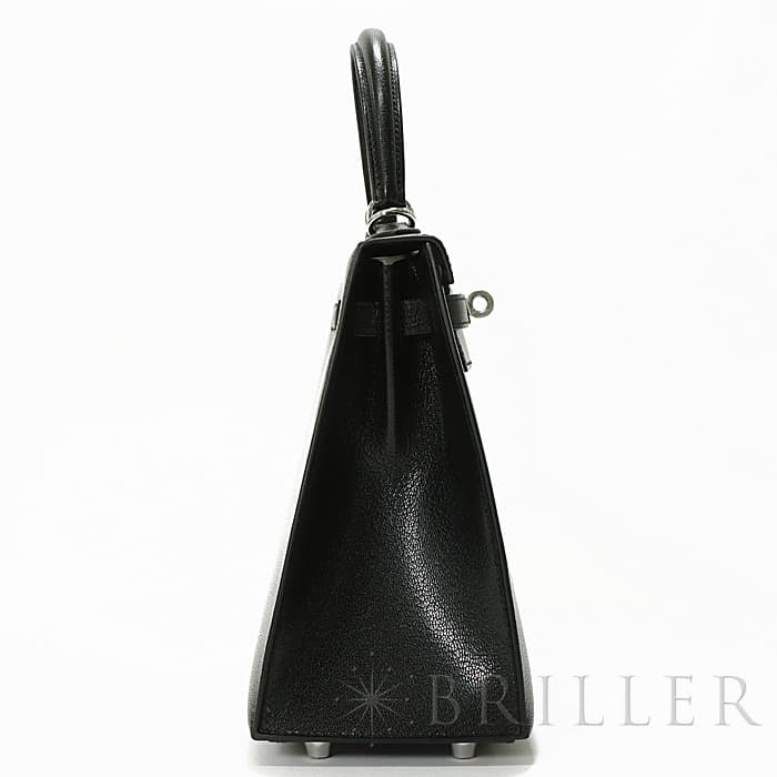 HERMES エルメス ケリー 25 外縫い シェーブル ブラック シルバー金具 16