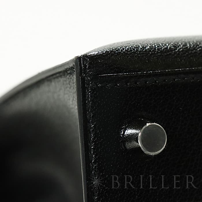 HERMES エルメス ケリー 25 外縫い シェーブル ブラック シルバー金具 17