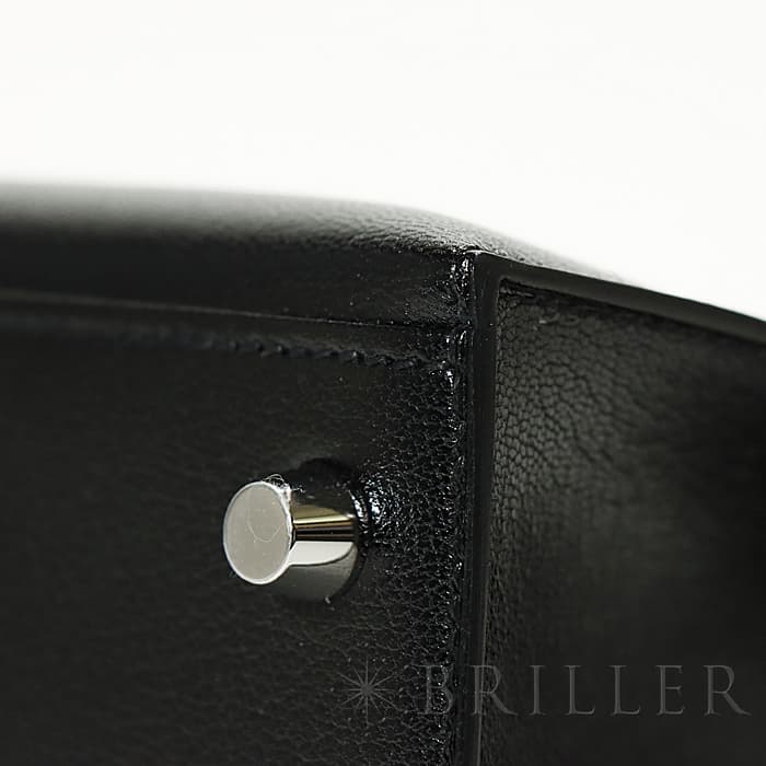 HERMES エルメス ケリー 25 外縫い シェーブル ブラック シルバー金具 18