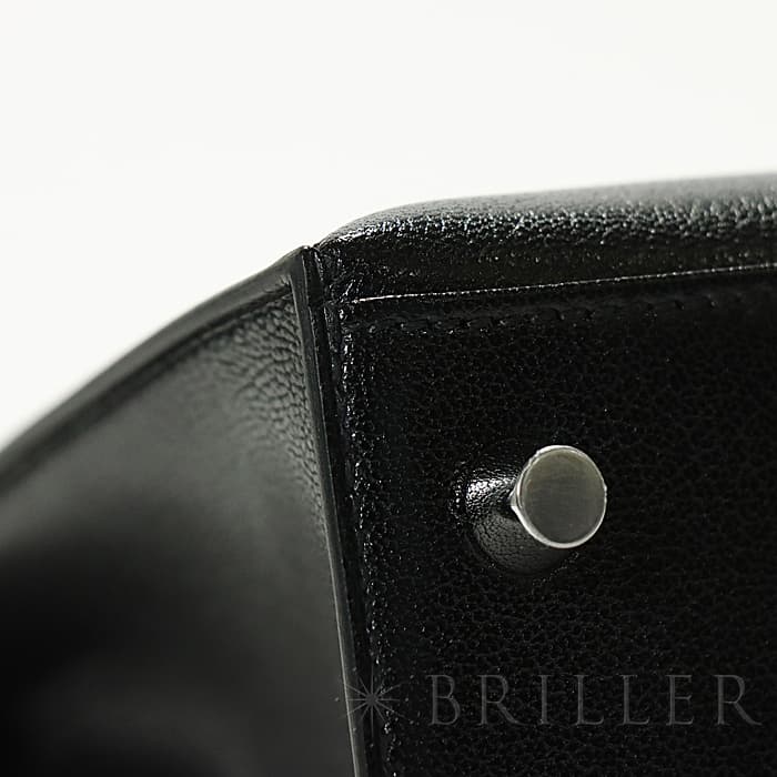HERMES エルメス ケリー 25 外縫い シェーブル ブラック シルバー金具 19