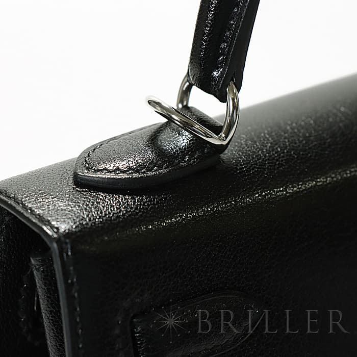 HERMES エルメス ケリー 25 外縫い シェーブル ブラック シルバー金具 21