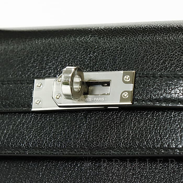 HERMES エルメス ケリー 25 外縫い シェーブル ブラック シルバー金具 3