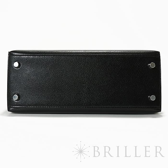 HERMES エルメス ケリー 25 外縫い シェーブル ブラック シルバー金具 4