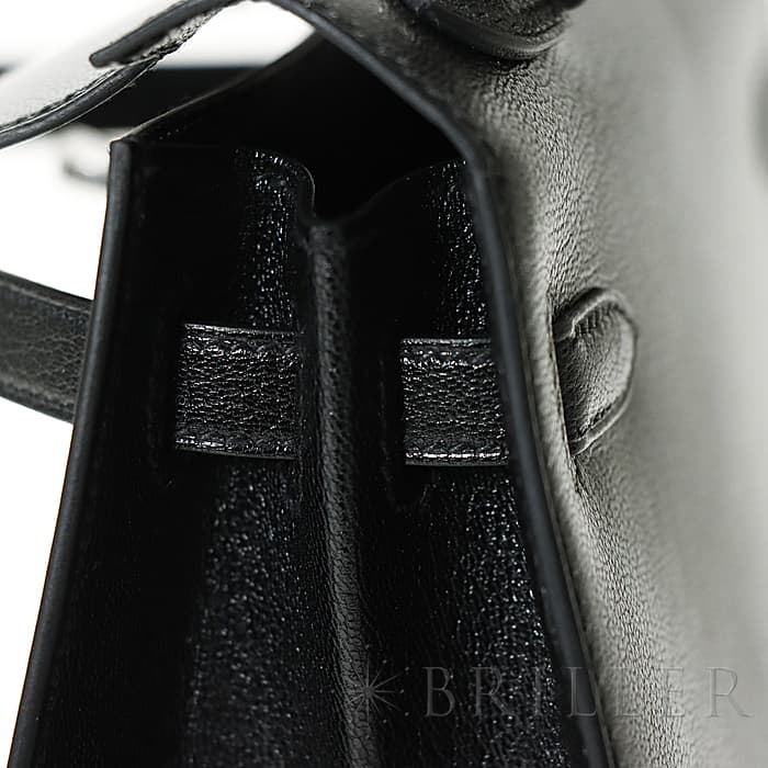 HERMES エルメス ケリー 25 外縫い シェーブル ブラック シルバー金具 8