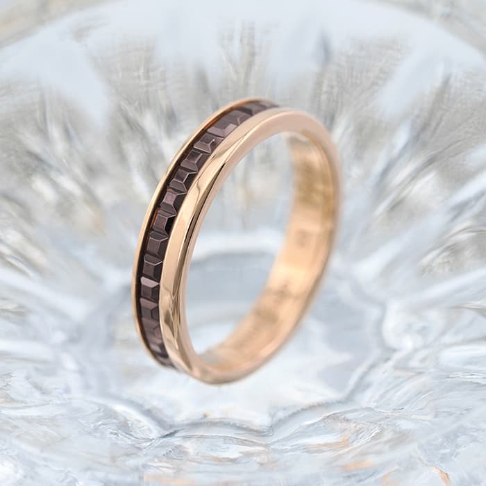 BOUCHERON　ブシュロン キャトル クラシック リング ハーフ ピンクゴールド ブラウンPVD 13号 JAL00175 2