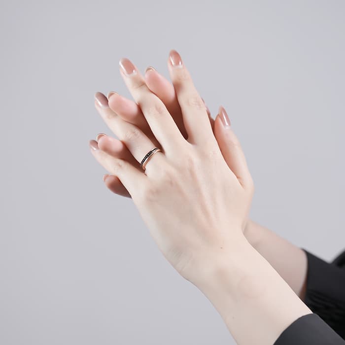 BOUCHERON　ブシュロン キャトル クラシック リング ハーフ ピンクゴールド ブラウンPVD 13号 JAL00175 14