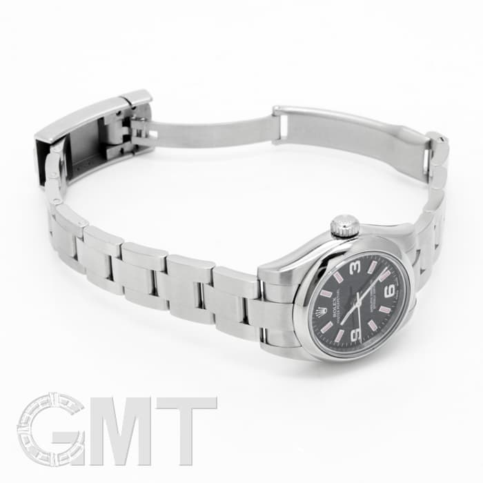 ROLEX ロレックス オイスターパーペチュアル 176200 ブラック 369 ピンクバー 18