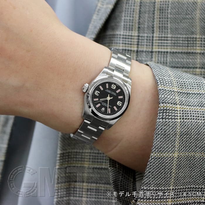ROLEX ロレックス オイスターパーペチュアル 176200 ブラック 369 ピンクバー 29