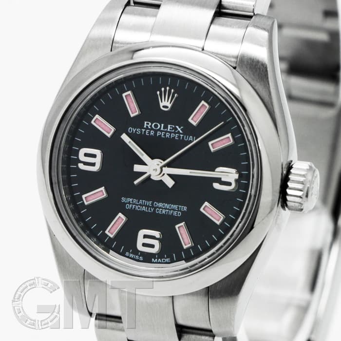 ROLEX ロレックス オイスターパーペチュアル 176200 ブラック 369 ピンクバー 8