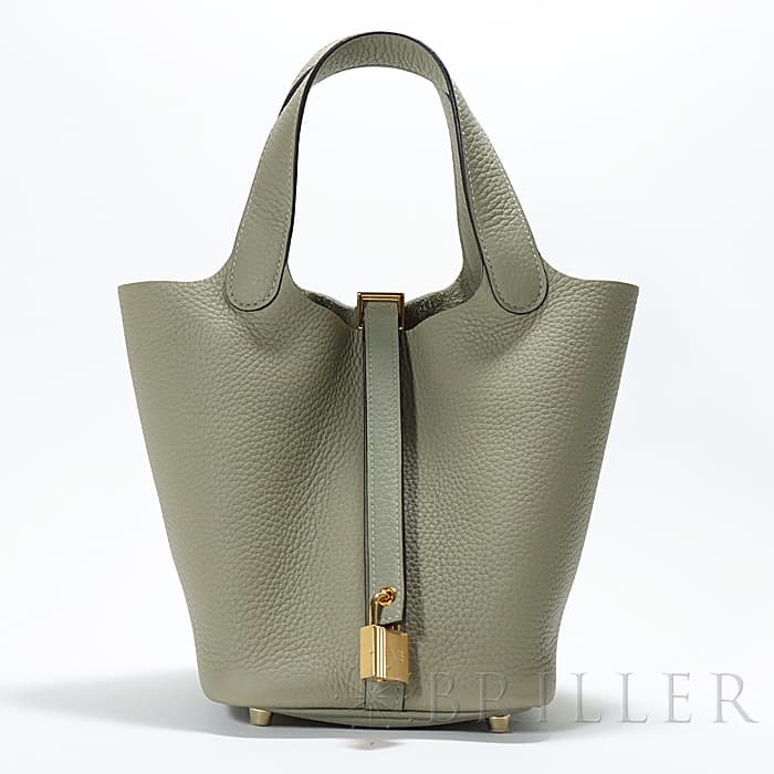 HERMES エルメス ピコタン ロック PM トリヨンクレマンス セージ ゴールド金具 メイン