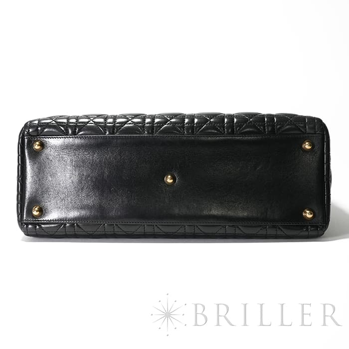 CHRISTIAN DIOR クリスチャン ディオール レディディオール ラージ カナージュ ラムスキン ブラック 9