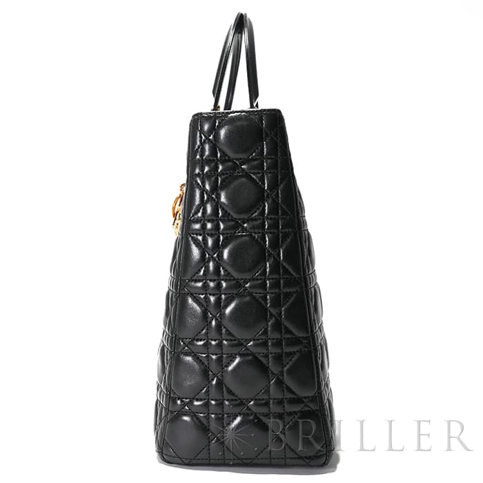 CHRISTIAN DIOR クリスチャン ディオール レディディオール ラージ カナージュ ラムスキン ブラック 13